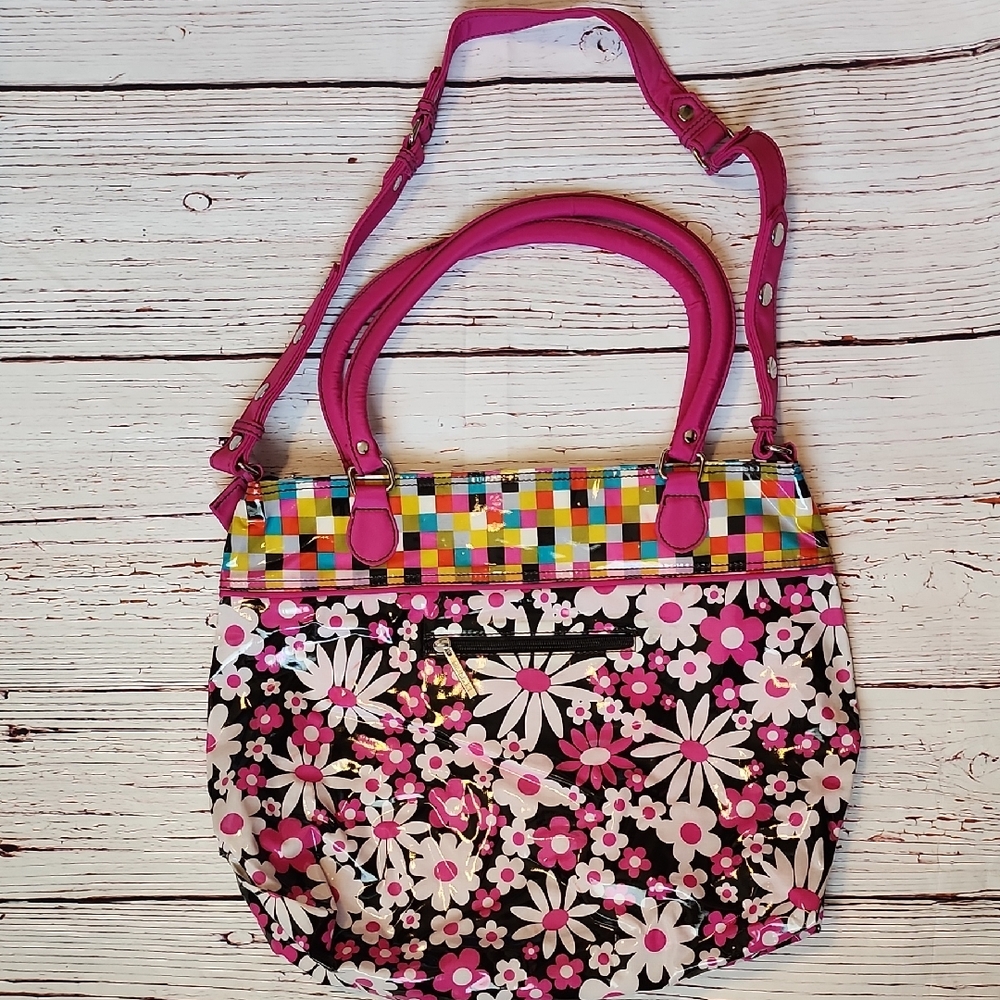Vibrant Pink Floral Shoulder Bag